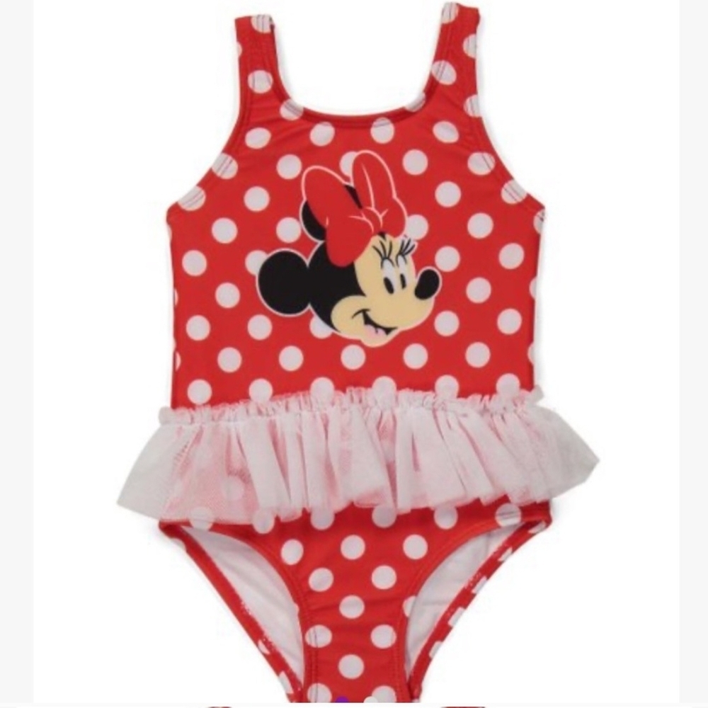 Disney Baby Girls Minnie Mouse Red Polka Dot Tutu Swimsuit 12M